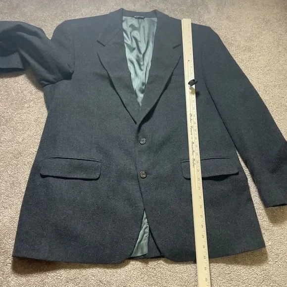 Cashmere Mans Gray Jacket 46R Business Work Blazer Joseph & Lyman Bloomingdale’s - Picture 13 of 16